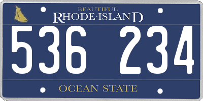RI license plate 536234