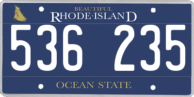 RI license plate 536235