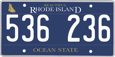 RI license plate 536236