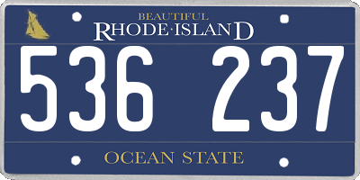 RI license plate 536237