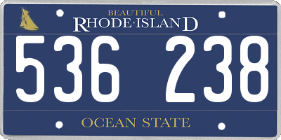 RI license plate 536238