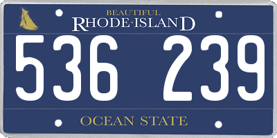RI license plate 536239