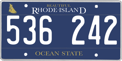 RI license plate 536242
