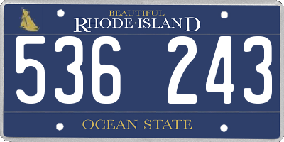 RI license plate 536243