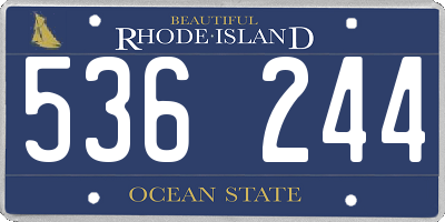 RI license plate 536244