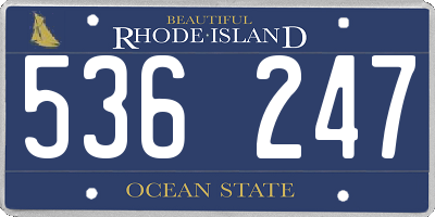 RI license plate 536247