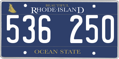 RI license plate 536250