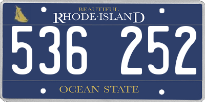 RI license plate 536252