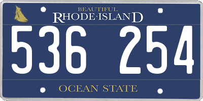 RI license plate 536254