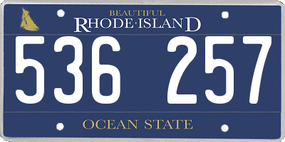 RI license plate 536257
