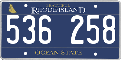 RI license plate 536258