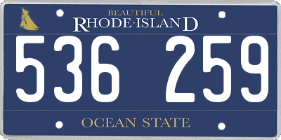 RI license plate 536259