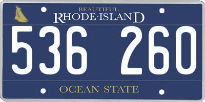 RI license plate 536260