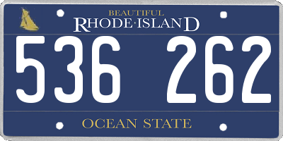 RI license plate 536262