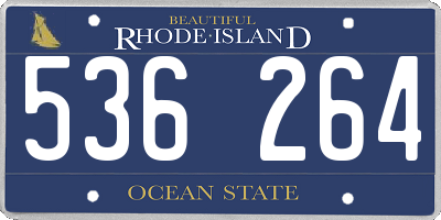 RI license plate 536264