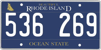 RI license plate 536269