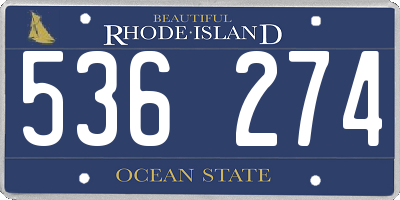 RI license plate 536274
