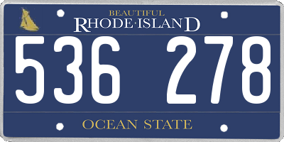 RI license plate 536278