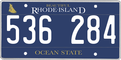 RI license plate 536284