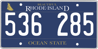RI license plate 536285