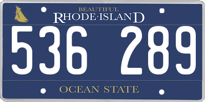RI license plate 536289