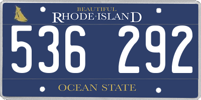 RI license plate 536292