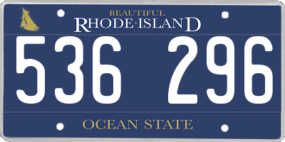 RI license plate 536296