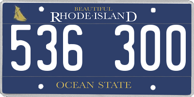RI license plate 536300