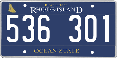 RI license plate 536301