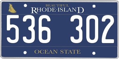 RI license plate 536302