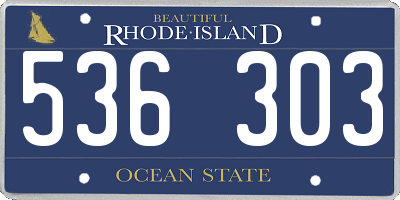RI license plate 536303