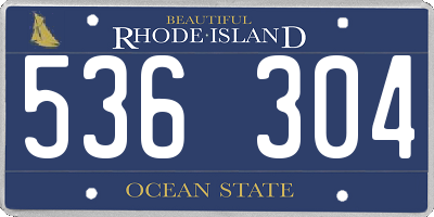 RI license plate 536304