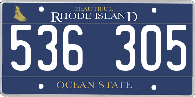 RI license plate 536305