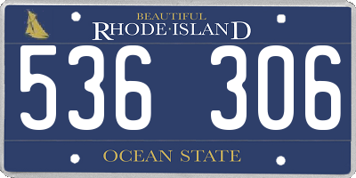 RI license plate 536306