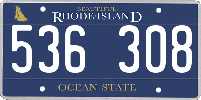 RI license plate 536308