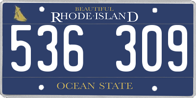 RI license plate 536309