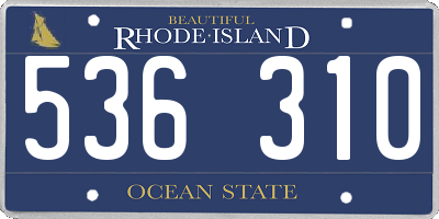 RI license plate 536310