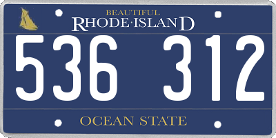 RI license plate 536312