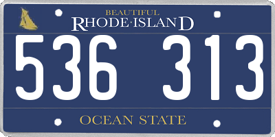 RI license plate 536313