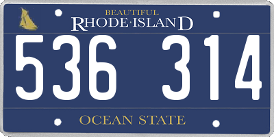 RI license plate 536314
