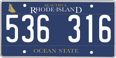 RI license plate 536316
