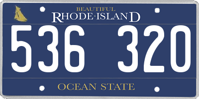 RI license plate 536320