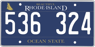 RI license plate 536324