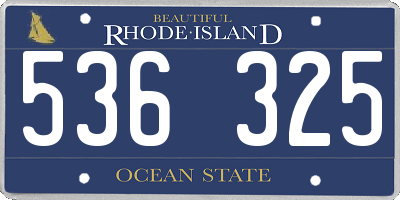 RI license plate 536325