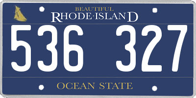 RI license plate 536327