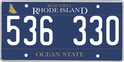 RI license plate 536330