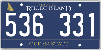 RI license plate 536331