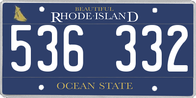 RI license plate 536332