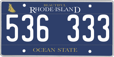 RI license plate 536333