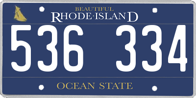 RI license plate 536334